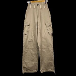 Marniere de Voir Women Wide Leg Cargo Pants Sz 0 Corset Drawstring Hem Grunge